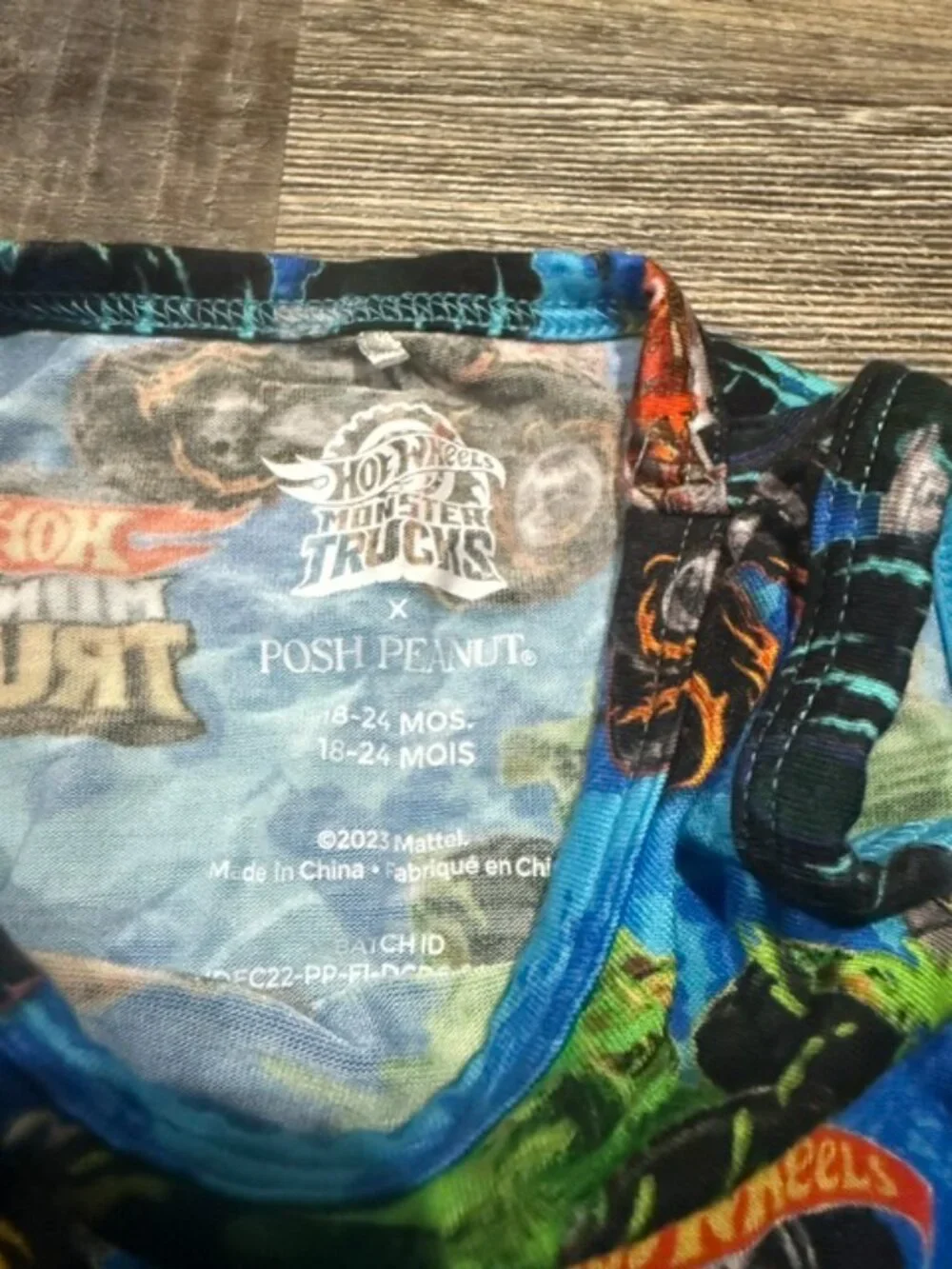 Posh Peanut Hot Wheels Print Romper 18-24 Months